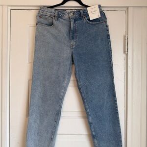 Abercrombie & Fitch Two-Tone Blue Mom High-Rise Jeans